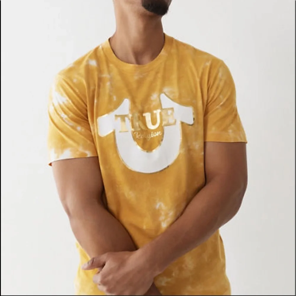 NWT Men's True Religion Foil Logo Tie Dye T SHIRT SZ-S